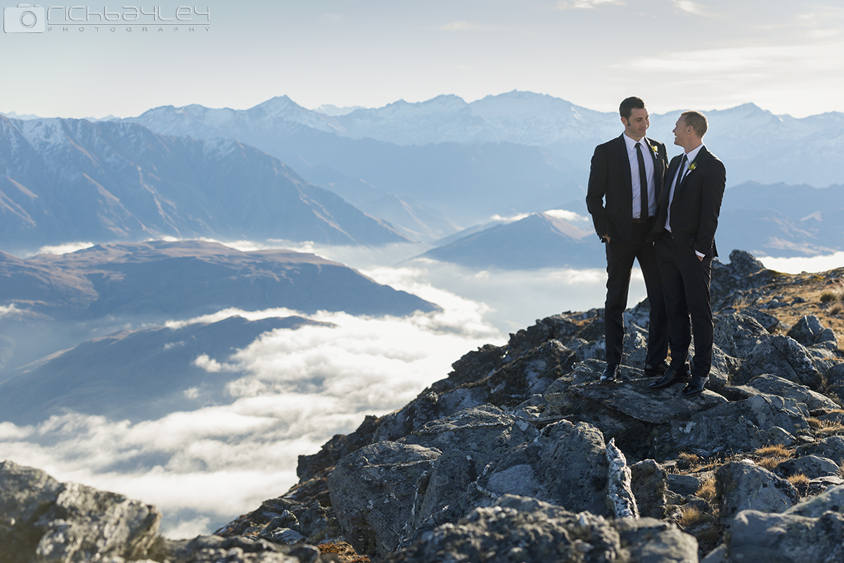 On top of the world shortly before their wedding ceremony